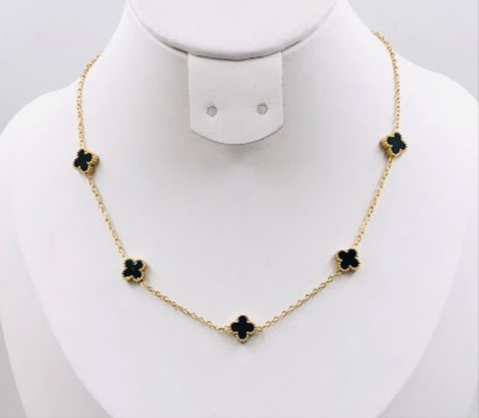 Collar Van Cleef Negro Acero mini