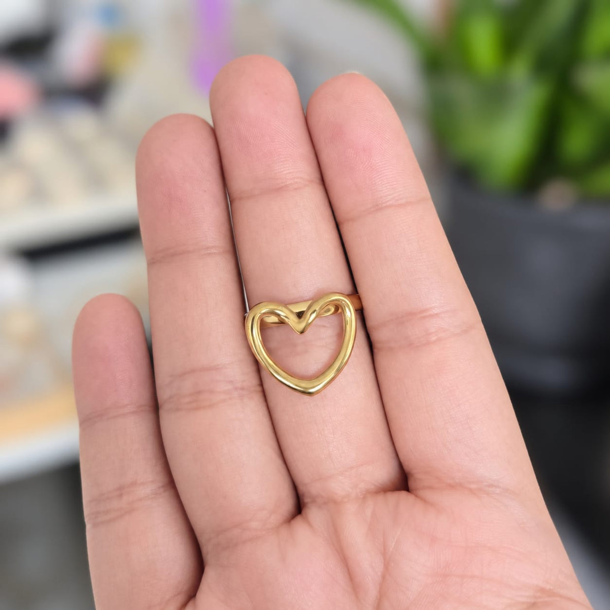 Anillo Corazon Acero Ajustable
