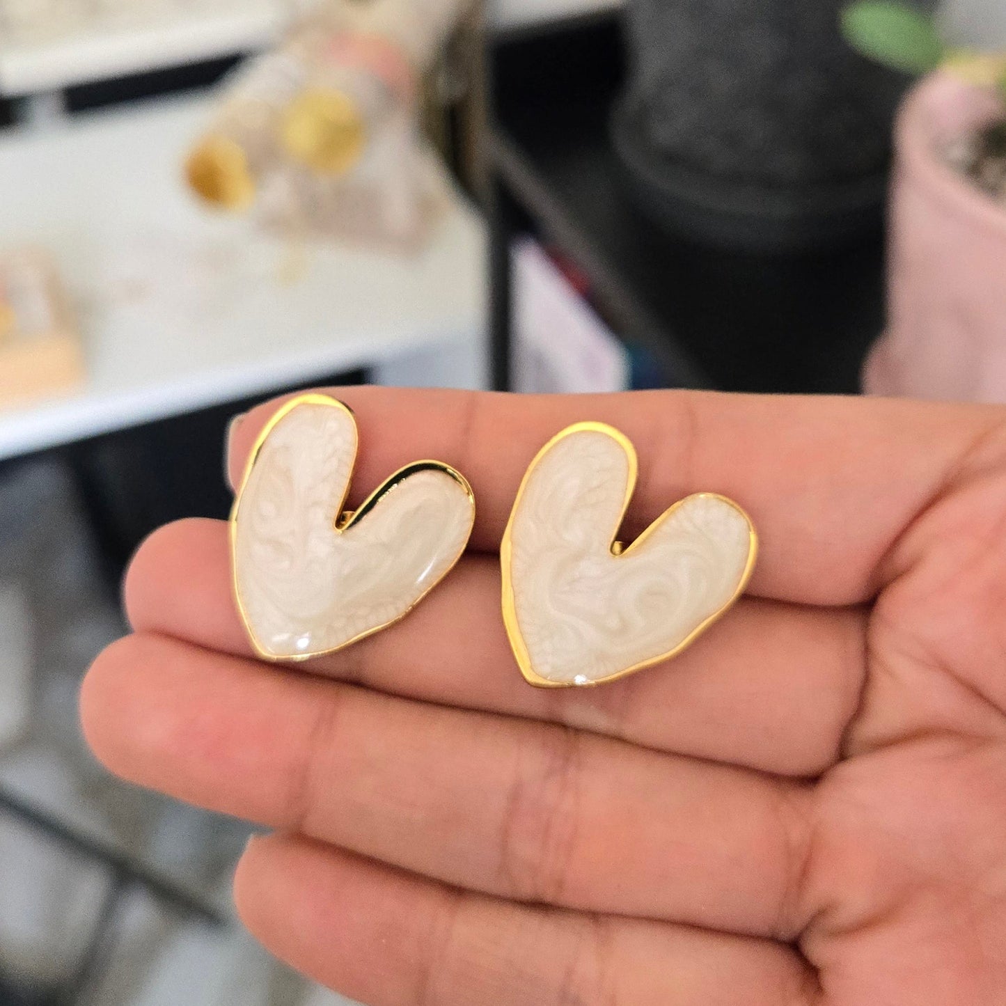 Topos Corazón Nacarados Acero
