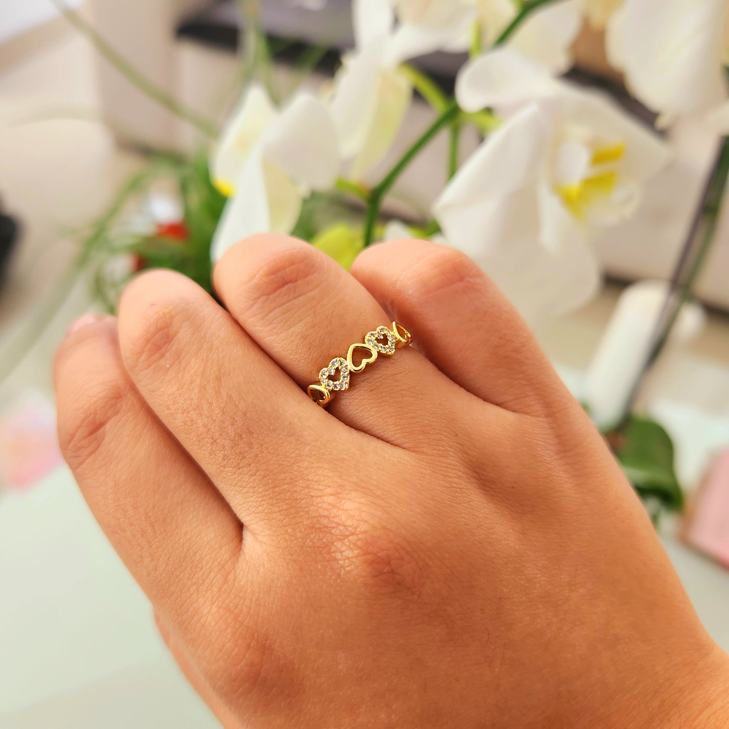 Anillo Corazones Circones