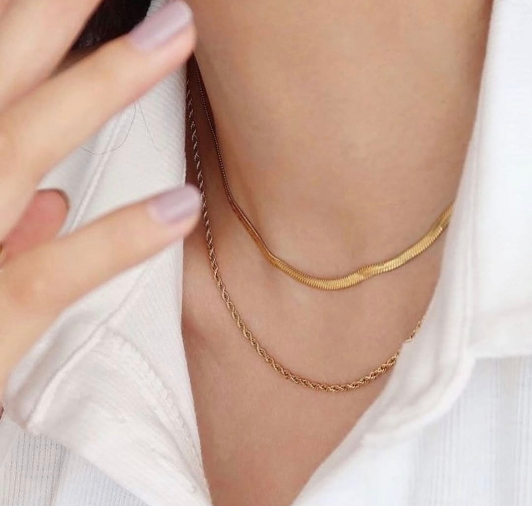 Collar Doble Snake Lasso Acero