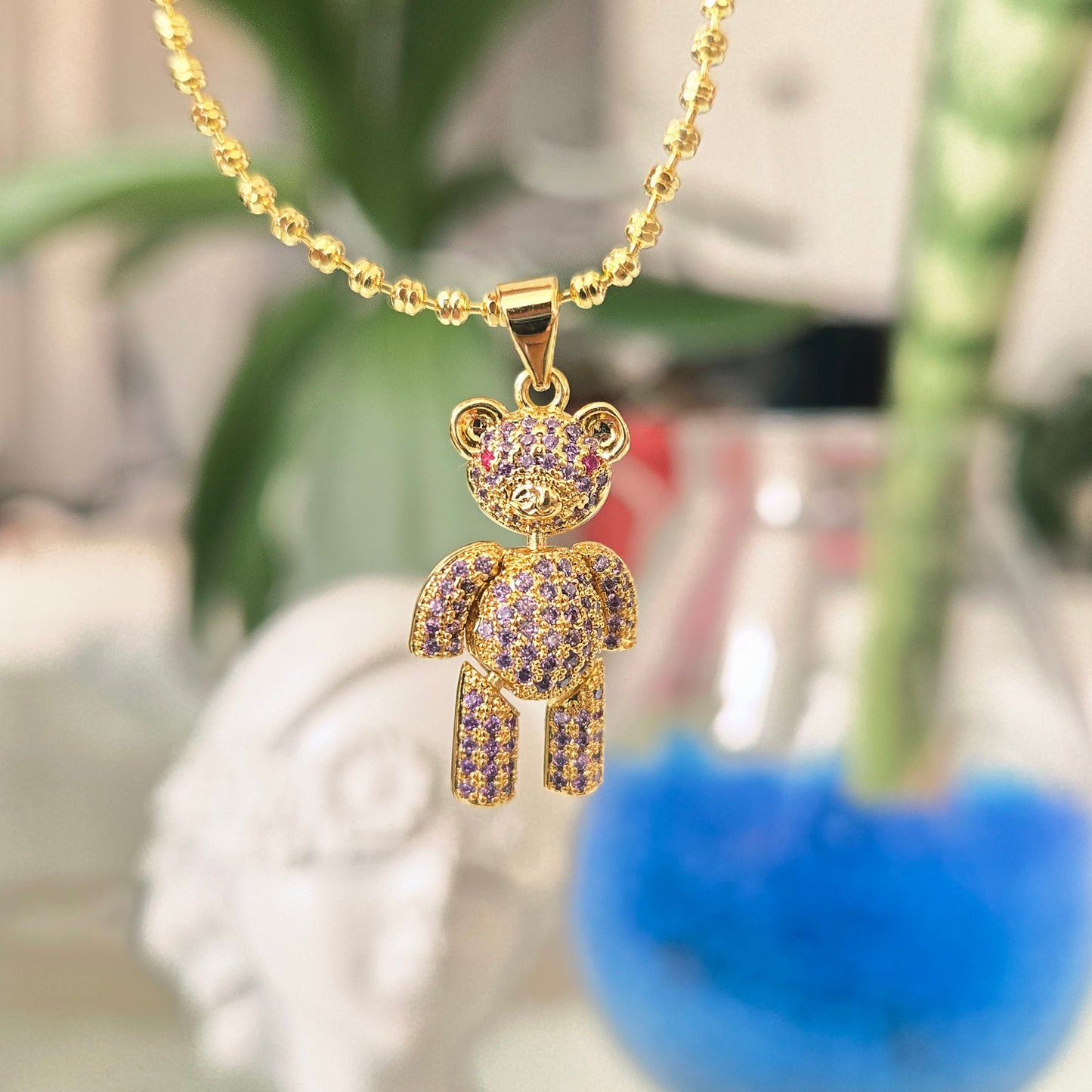 Cadena Oso Articulado Lila