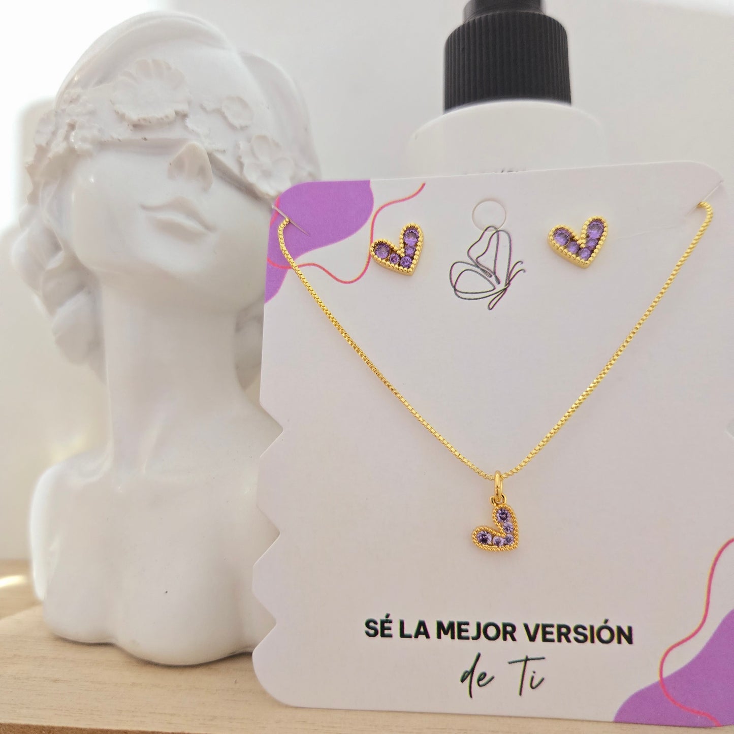 Juego Corazón Morado