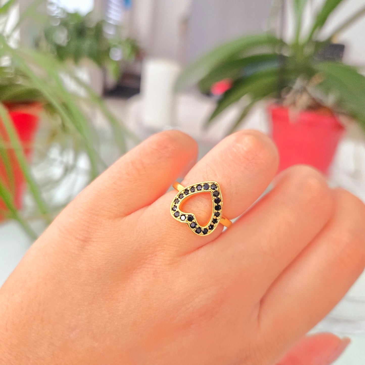 Anillo Corazón Negro