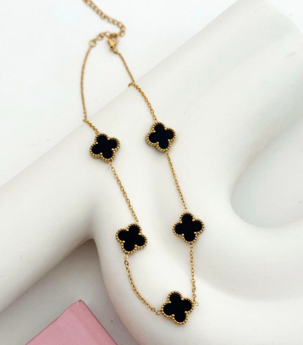 Collar Van Cleef Negro Acero