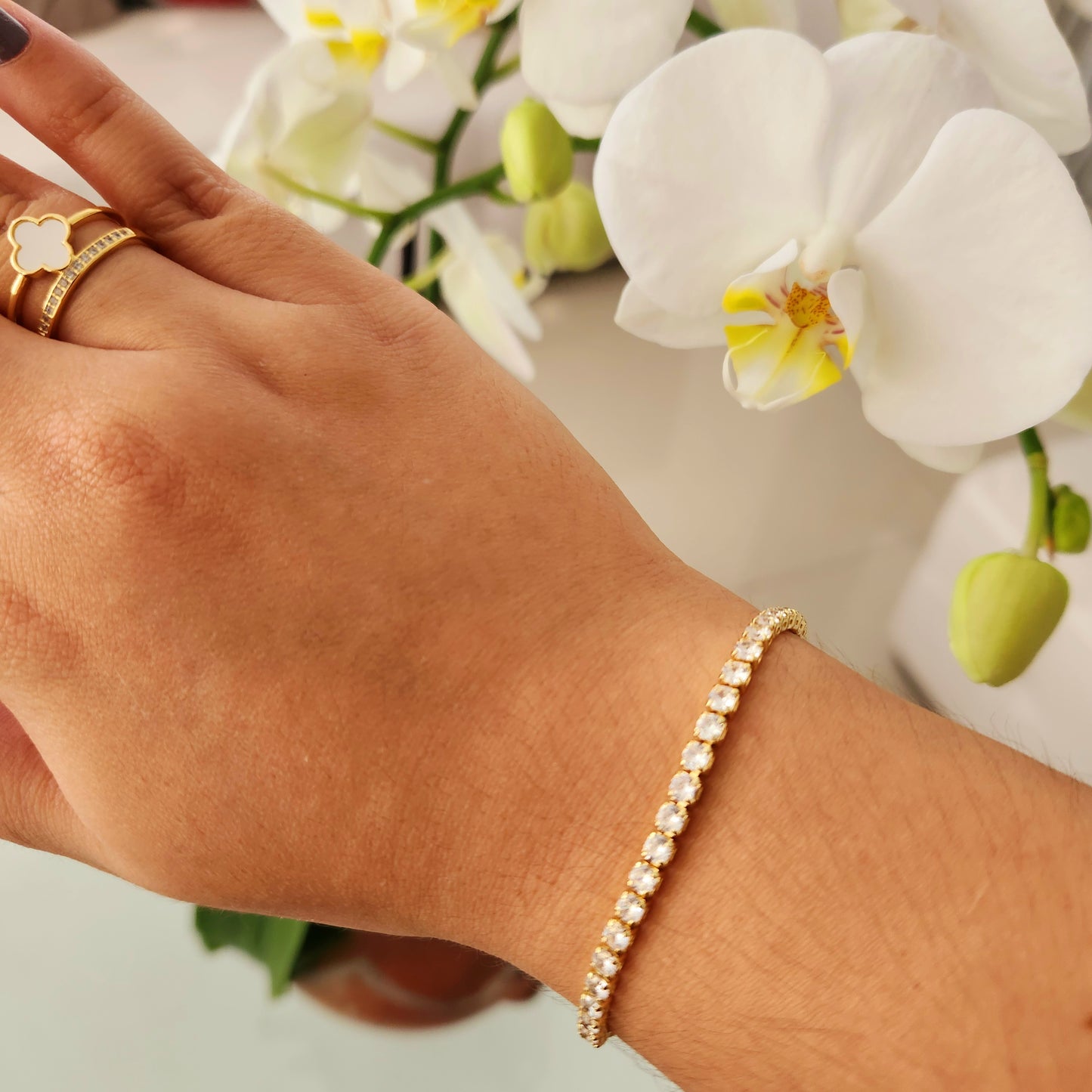 Pulsera Microcircones Blanca