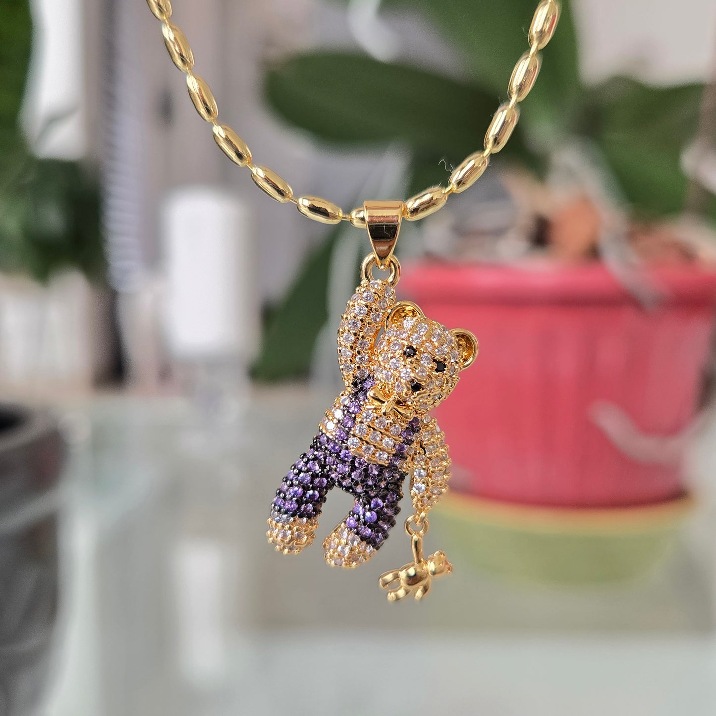 Collar Papa Oso Morado