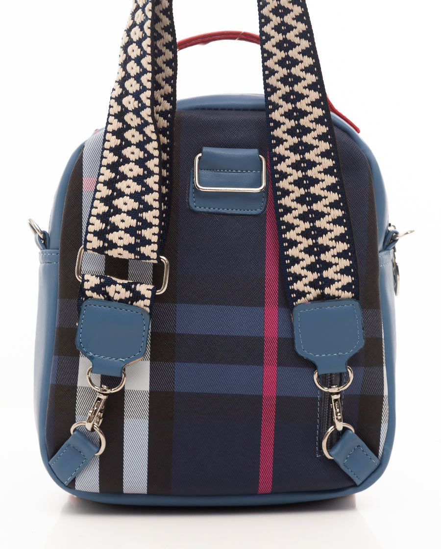 Bolso Multiusos Bunny Cuadros Azul