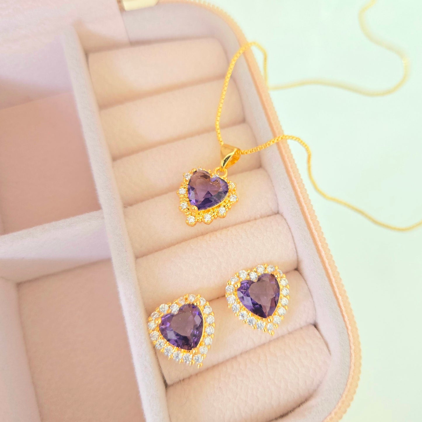 Juego Corazón Morado