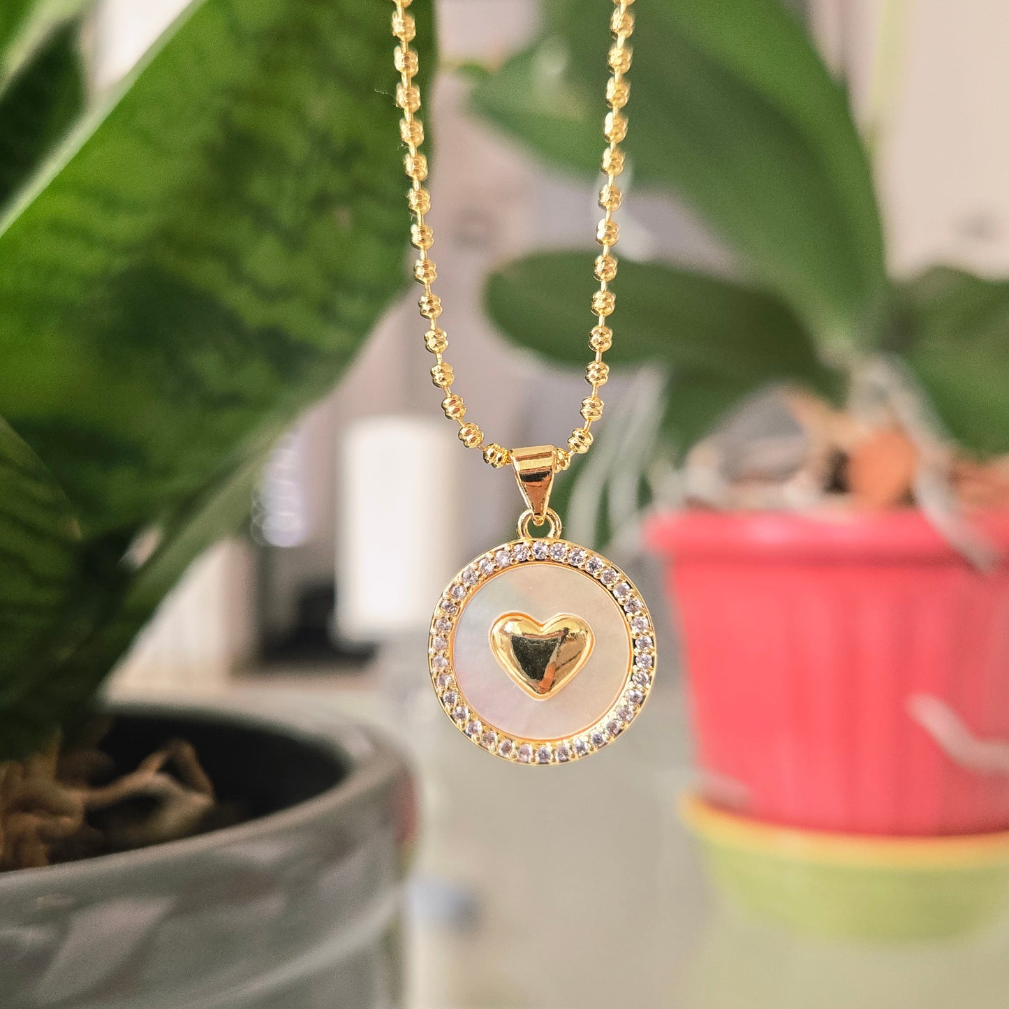 Cadena Corazón Nacarada