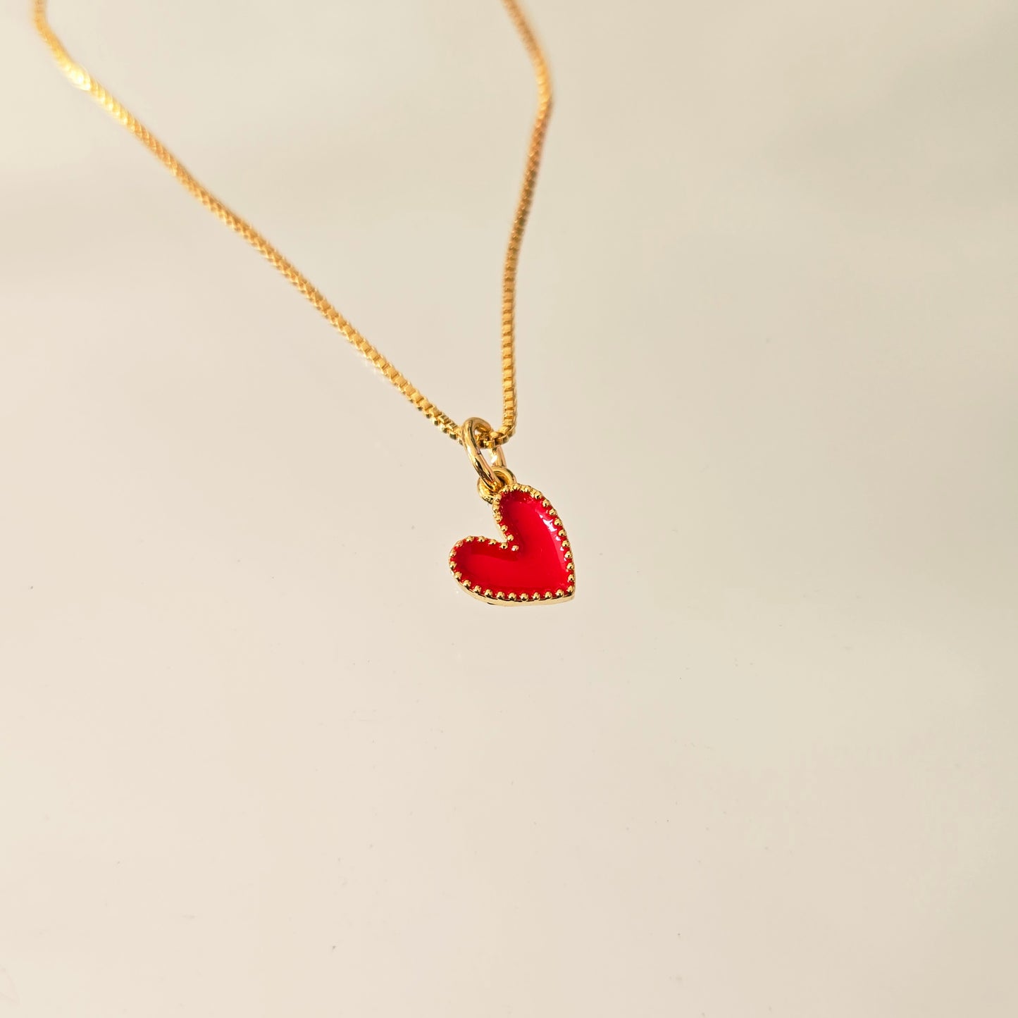 Cadena Mini Corazón Roja