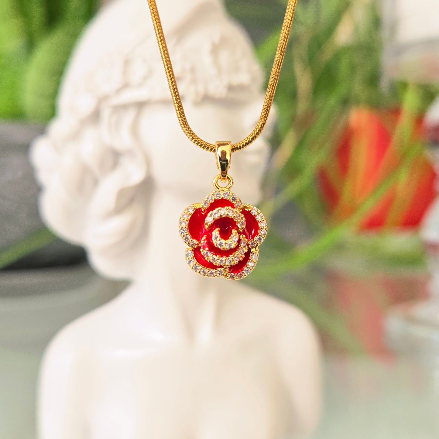 Cadena Flor Roja