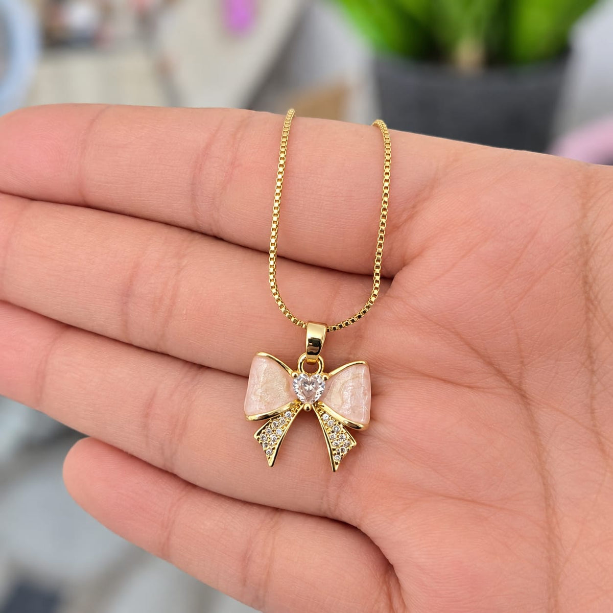 Cadena Moñito Rosa