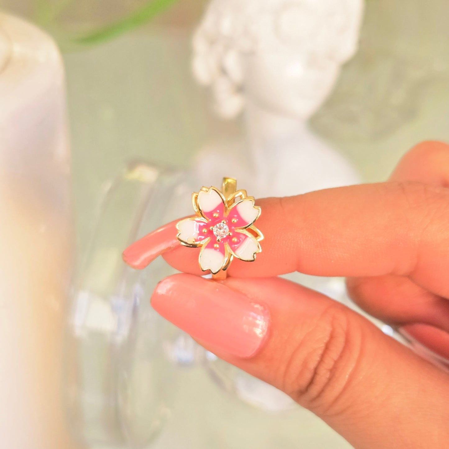 Anillo Flor Giratorio talla 6