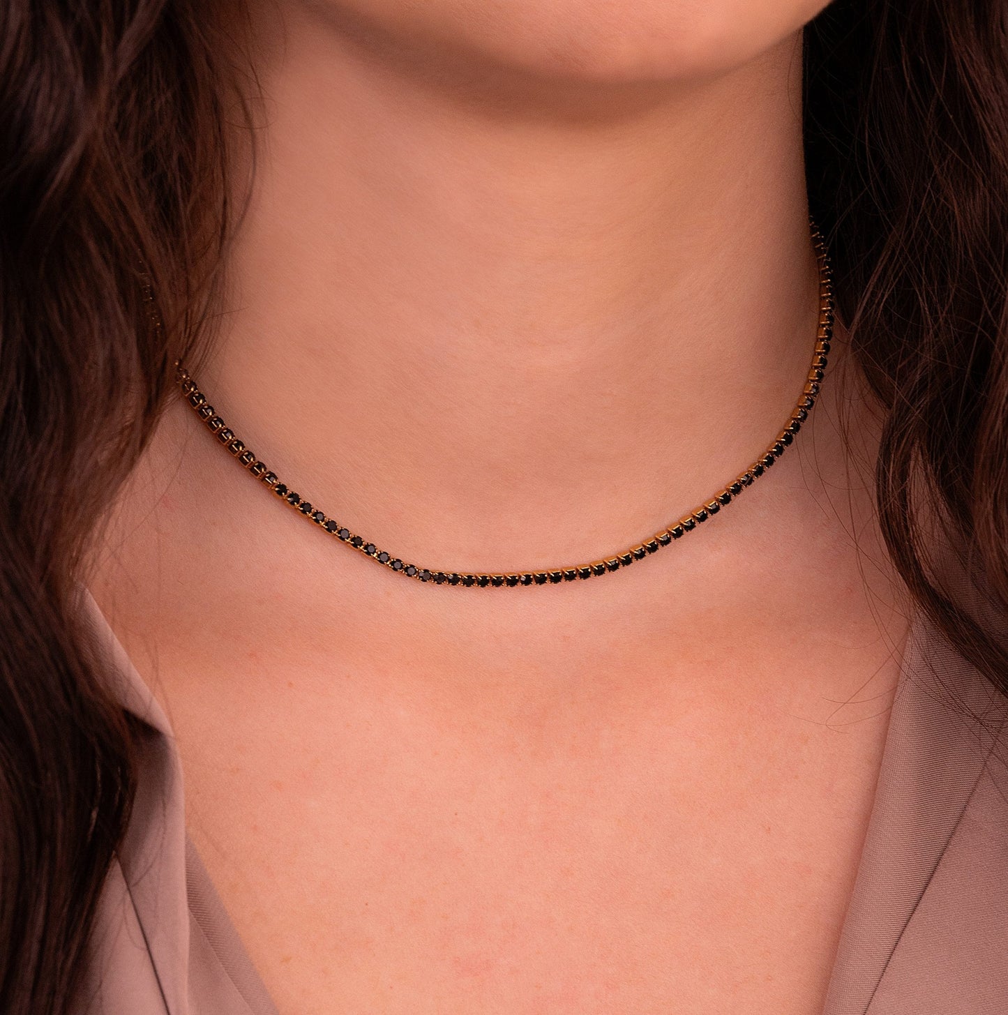 Chocker Cristales Acero Inoxidable