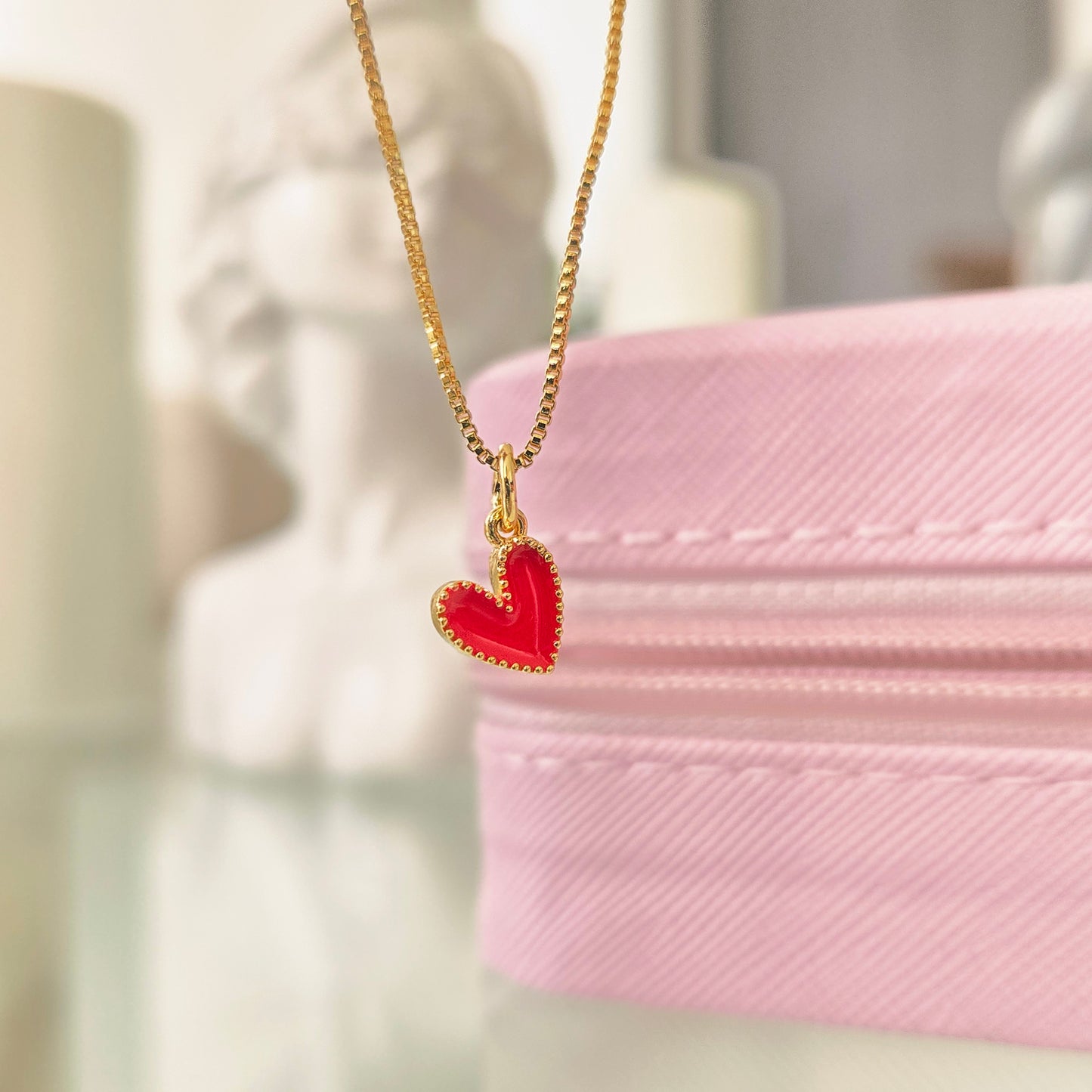 Cadena Mini Corazón Roja