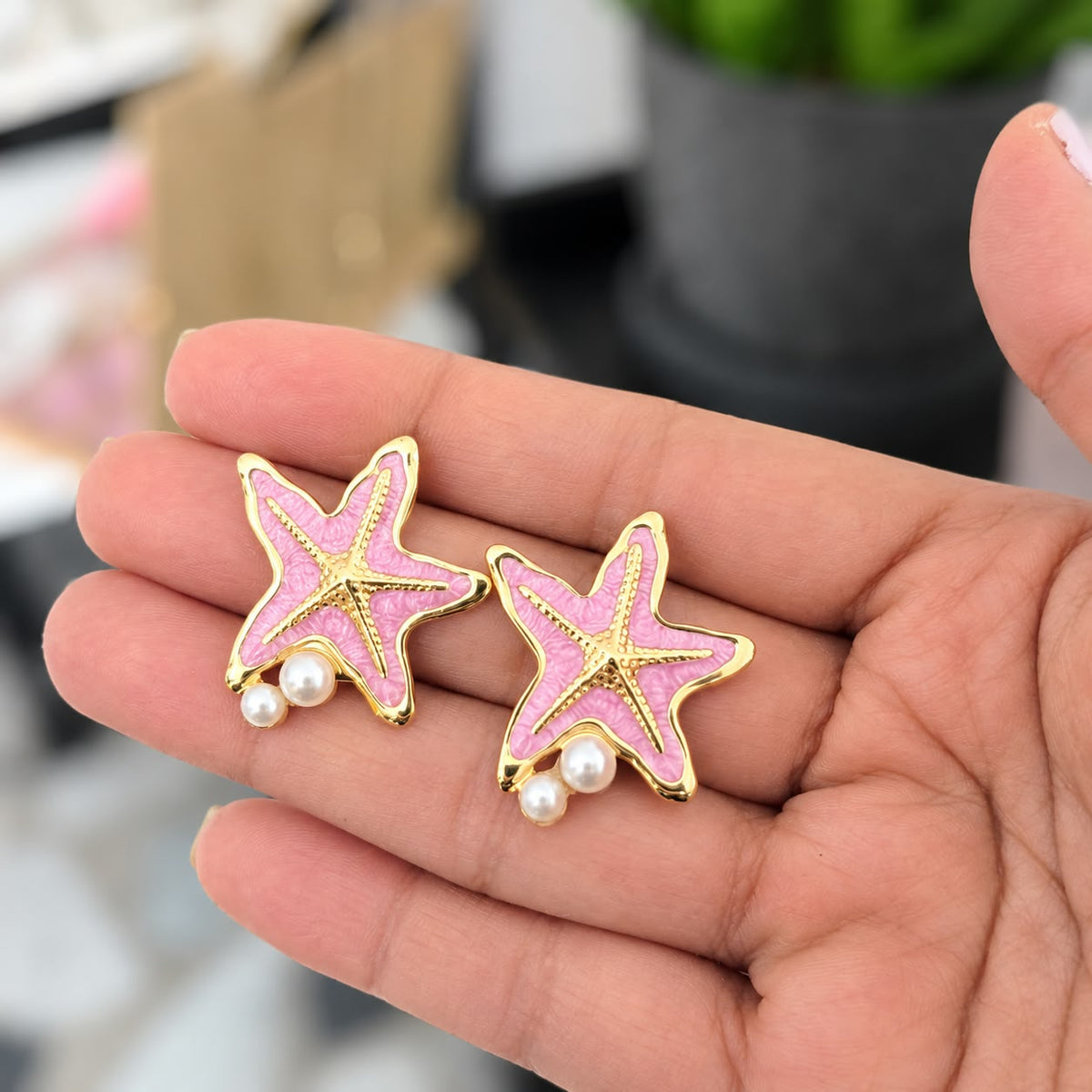 Topos Estrella Perla Rosa Acero