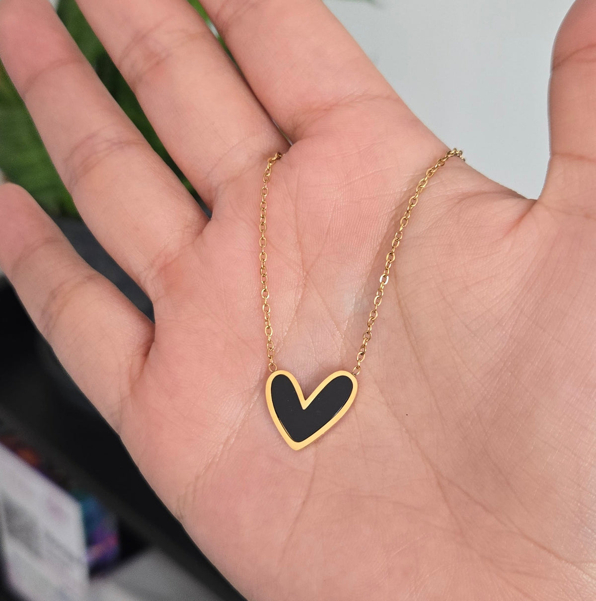 Cadena Corazón Acero Negro