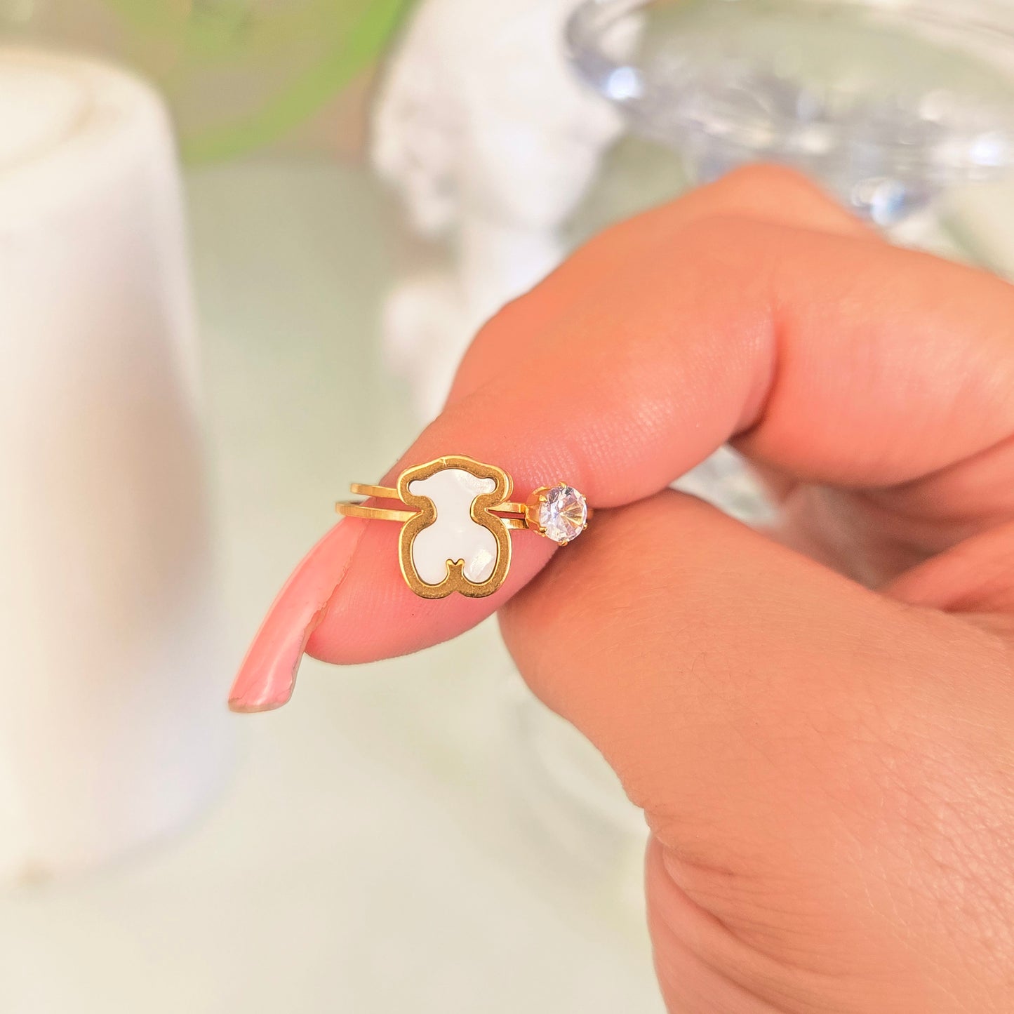 Anillo Osito Acero talla 7