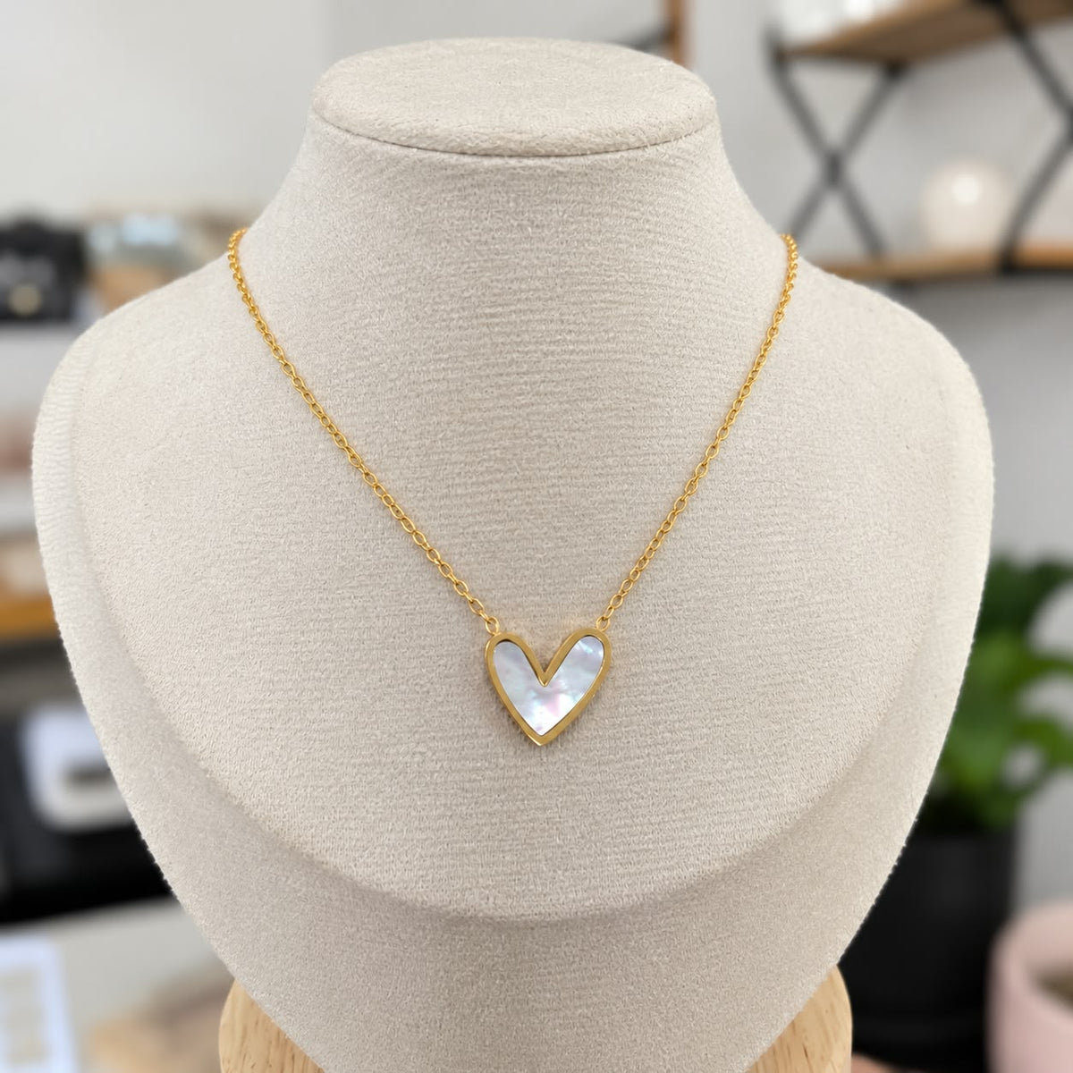 Cadena Corazón Acero Blanca