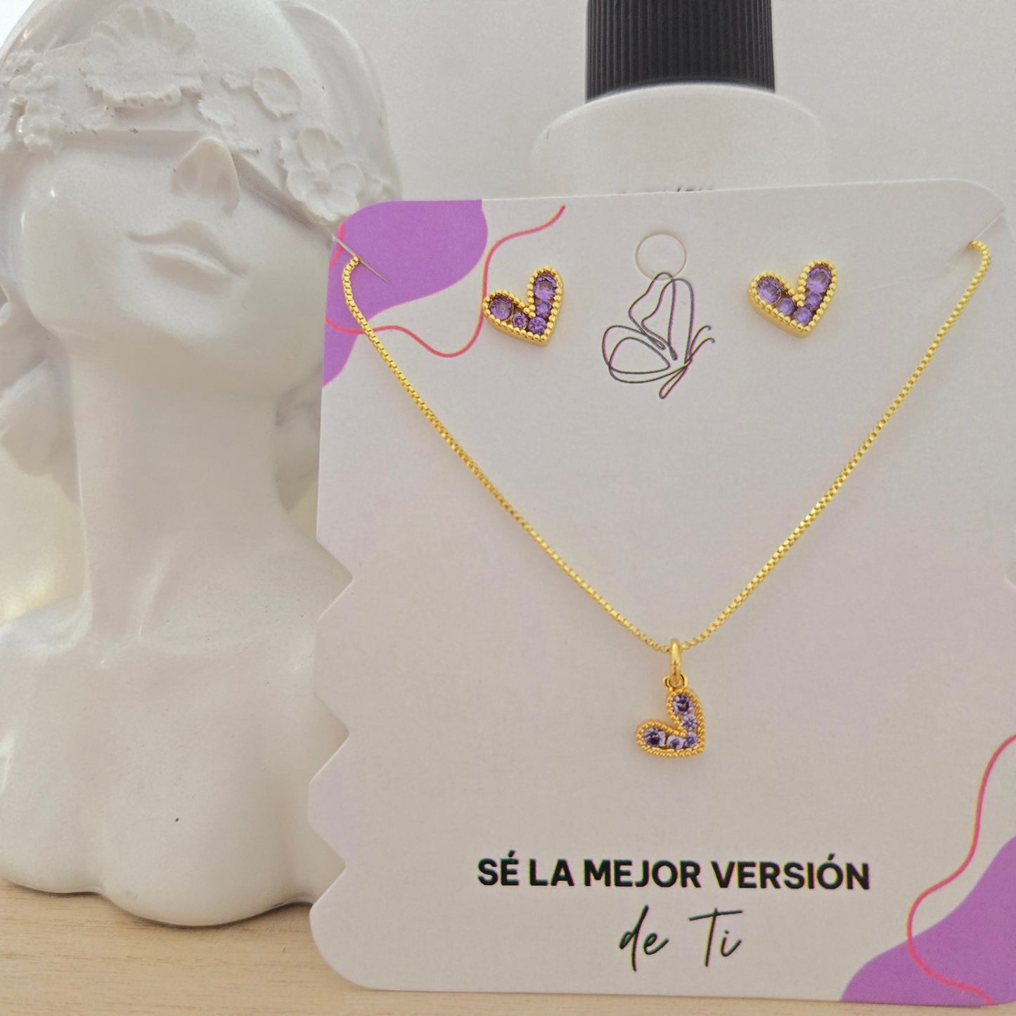 Juego Corazón Morado