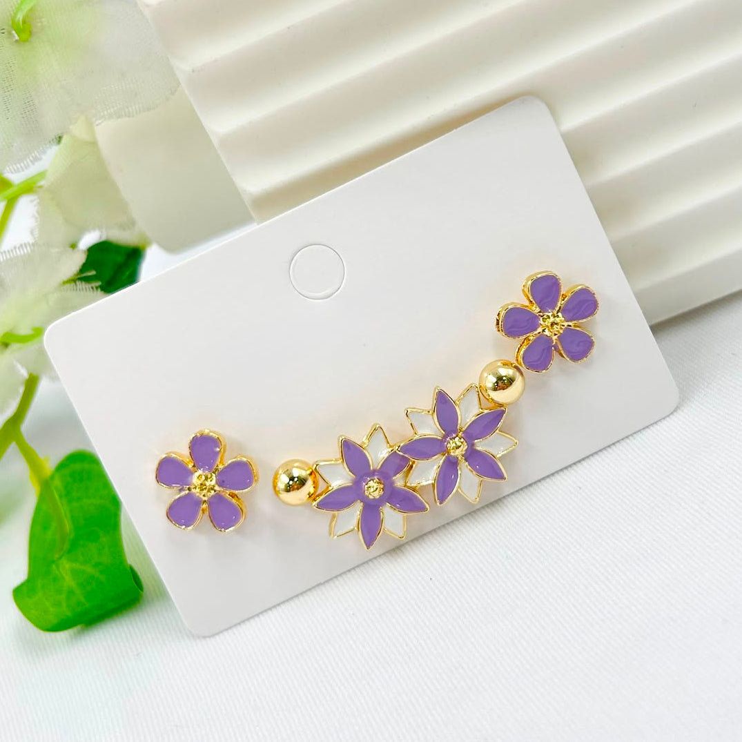 Set Topos x3 Flores Lilas