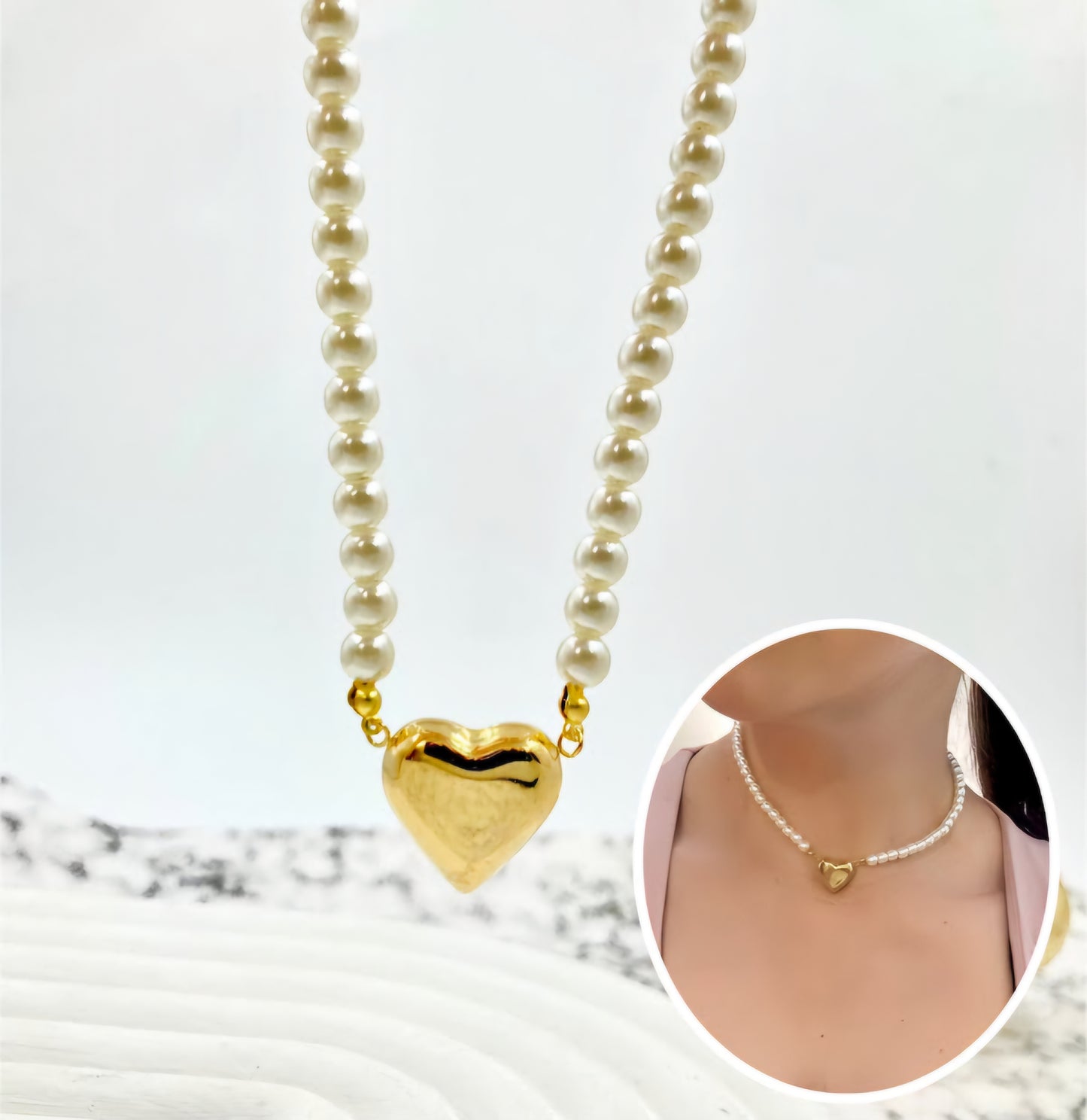 Chocker Perlas Corazón