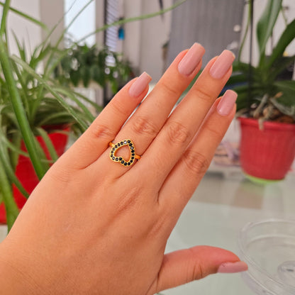 Anillo Corazón Negro
