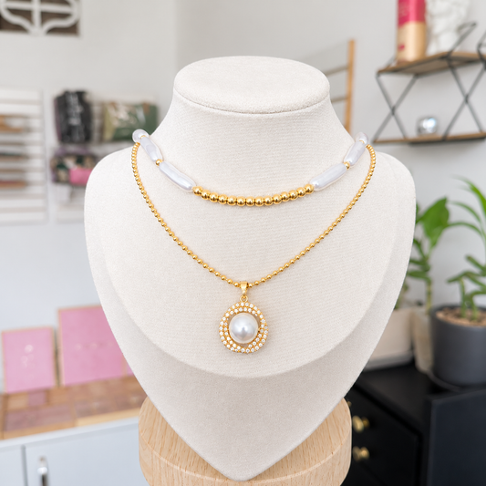 Set Chocker y Collar Perla