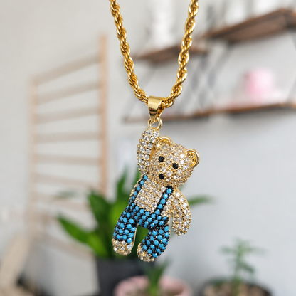 Cadena Osito Azul Acero