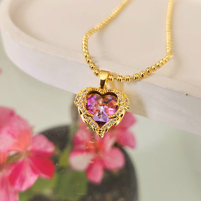 Collar Ángel Corazón Morado