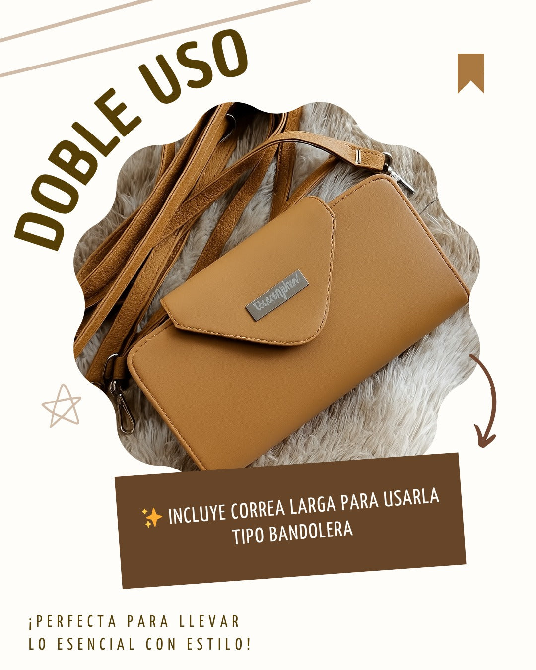 Billetera Doble Uso Miel