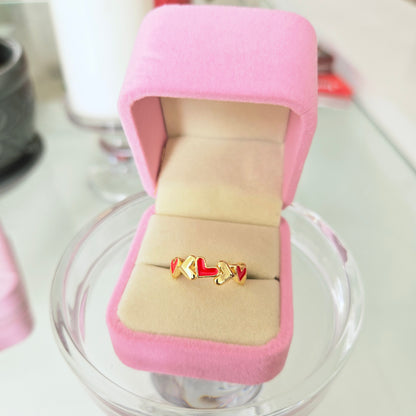 Anillo Corazones Rojo