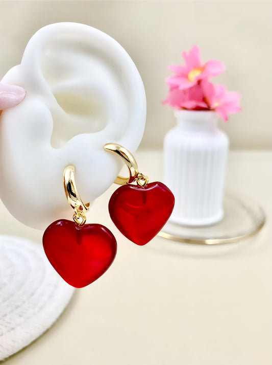 Candongas Corazón Rojas