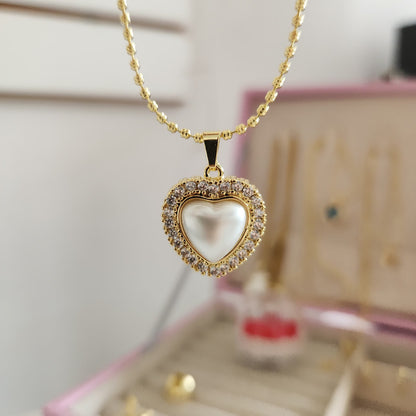 Collar Corazón Perla