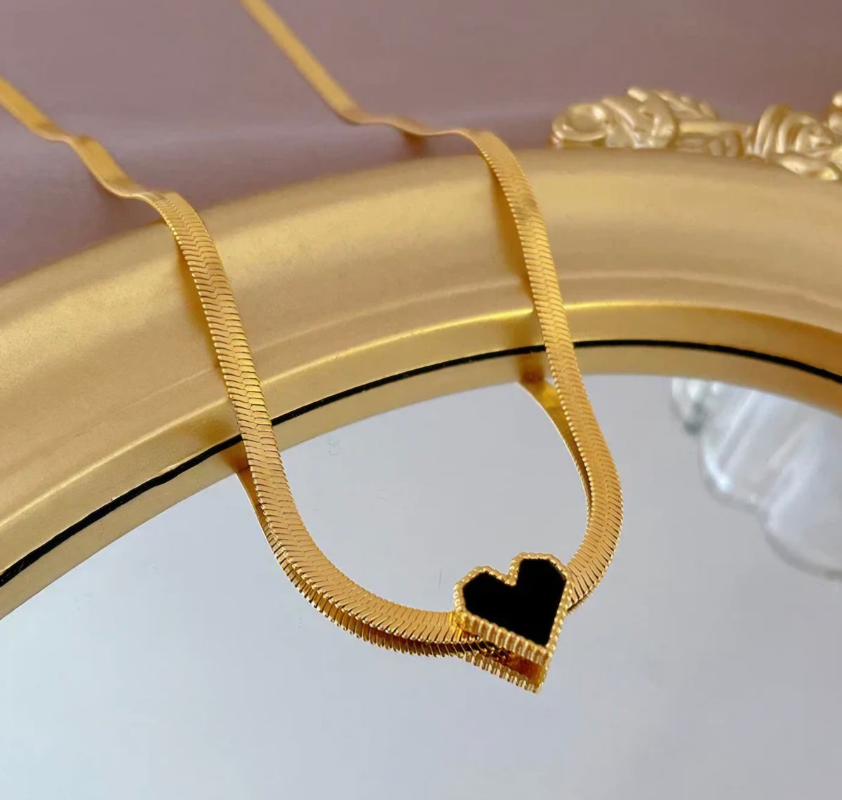 Cadena Corazón Negro Acero