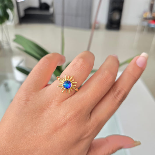 Anillo Sol Zafiro Ajustable