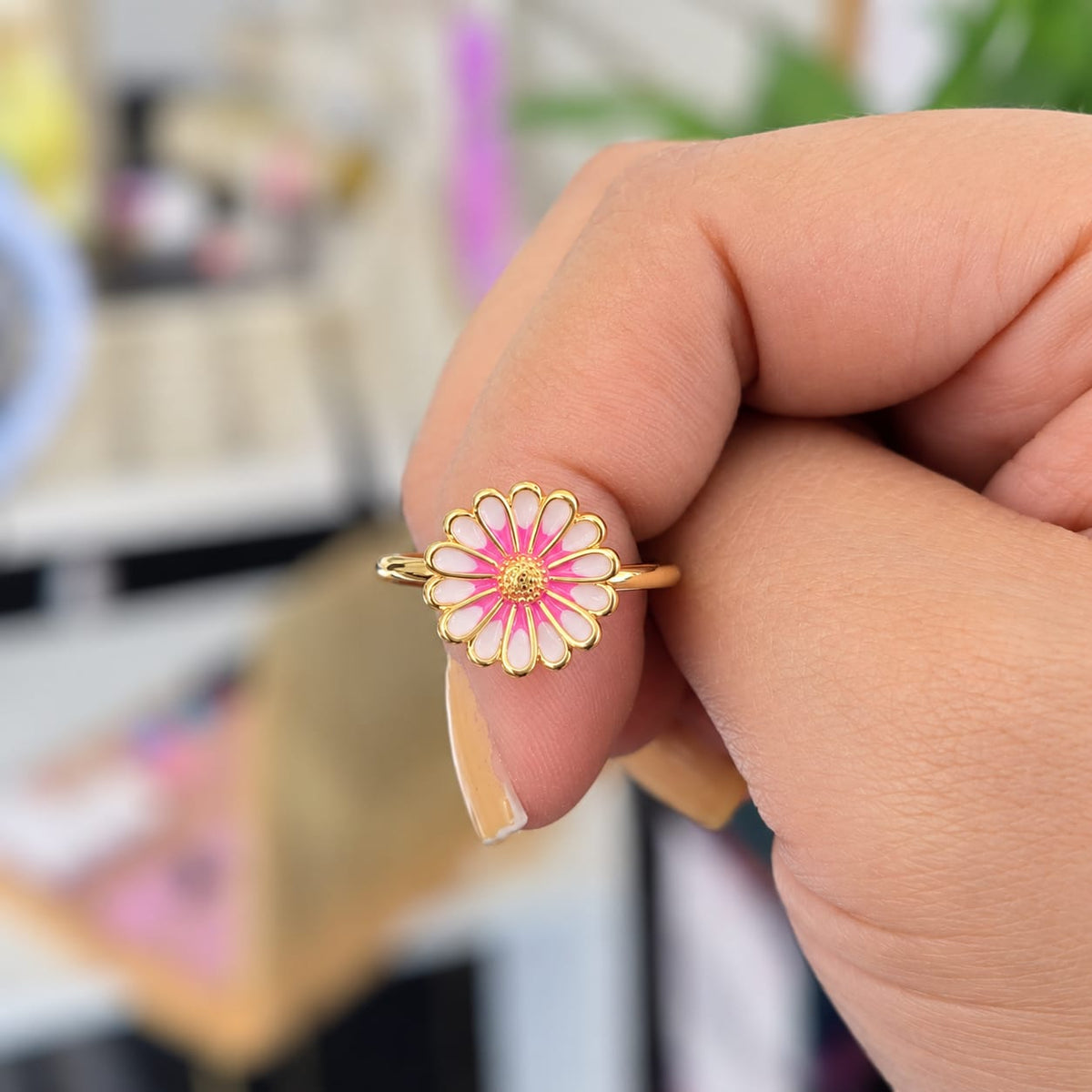 Anillo Flor Ajustable