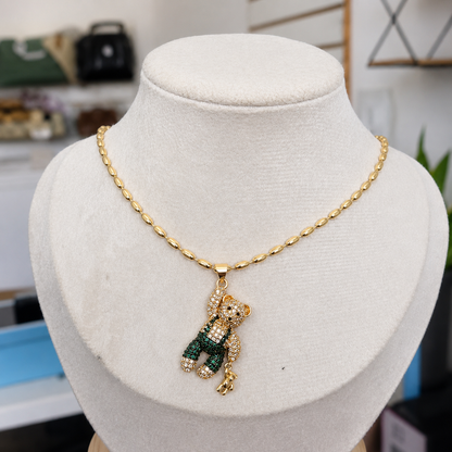 Collar Papa Oso Verde