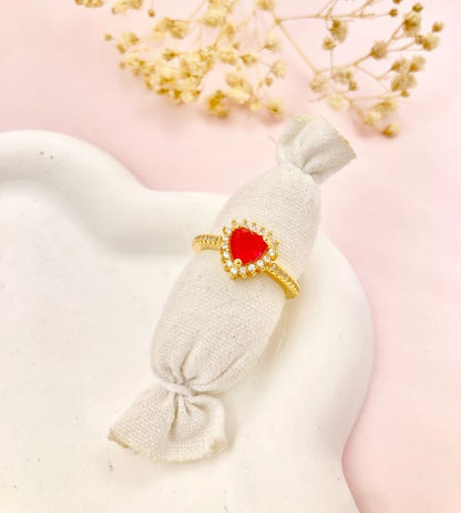 Anillo Promesa Corazón Rojo