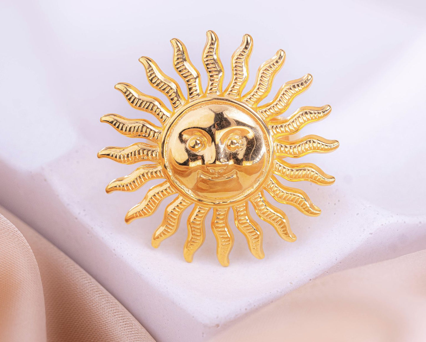 Anillo Sol Místico Acero