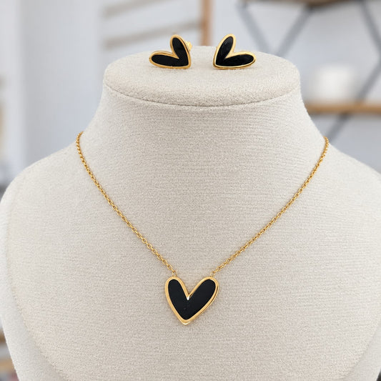 Set Corazon Negro Acero