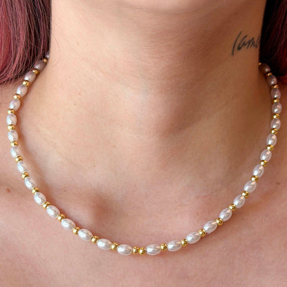 Collar Perla Ovalada Balin