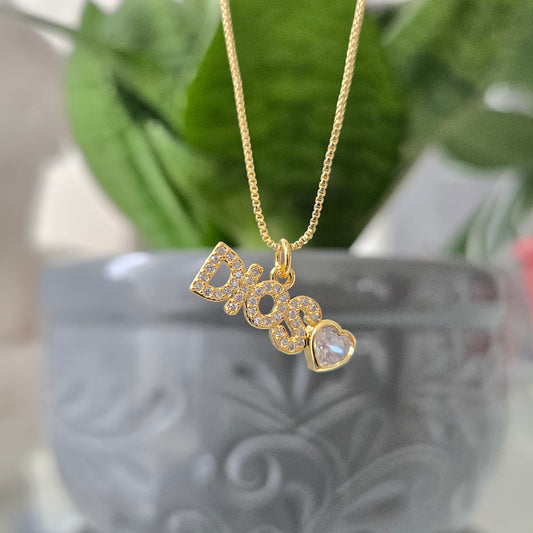 Cadena Dios Corazón Cristal