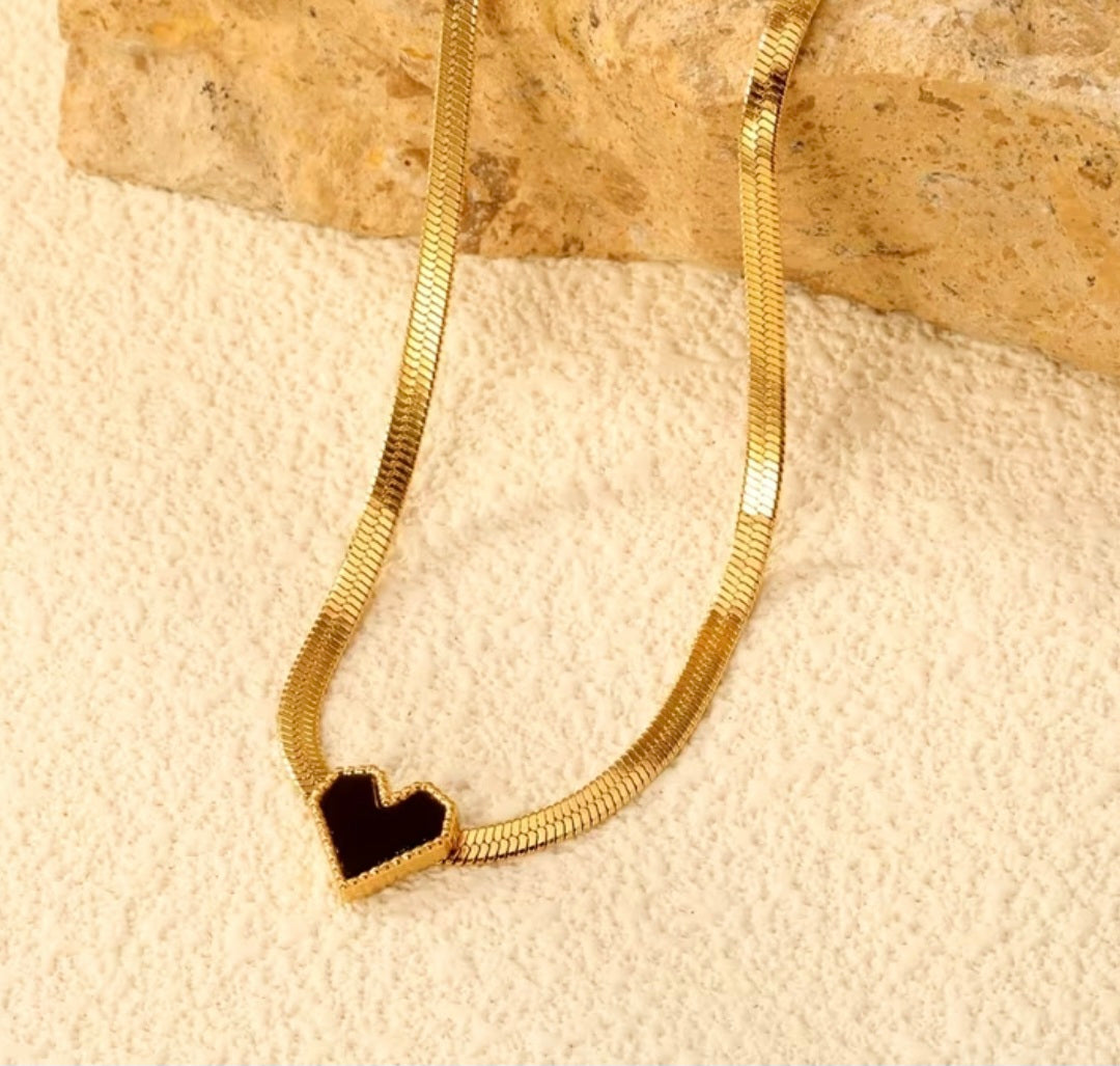 Cadena Corazón Negro Acero