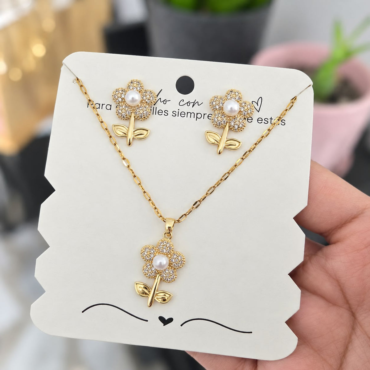 Set Flor Perla
