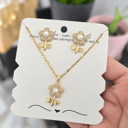 Set Flor Perla