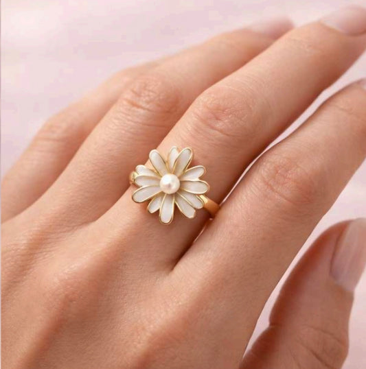 Anillo Flor Perlita