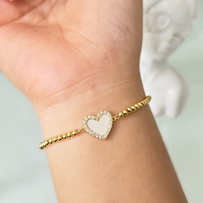 Pulsera Corazón Nacarada