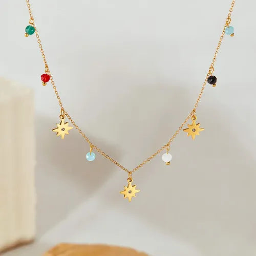 Collar Estrellas Multicolor Acero